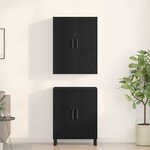 vidaXL Buffet 2 Pièces Chêne noir 69 5 x 34 x 180 cm Bois d'ingénierie