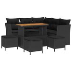 vidaXL Ensemble de canapé de jardin 9 Pièces Noir polyrotin