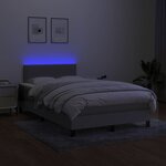 vidaXL Sommier à lattes de lit matelas LED Gris clair 120x200 cm Tissu