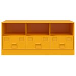vidaXL Meuble TV jaune moutarde 99x39x44 cm acier