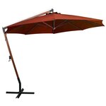 vidaXL Parasol de jardin suspendu avec mât terre cuite bois de sapin