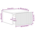 vidaXL Cabinet de chevet mural Sonoma gris 33 x 34 5 x 20 cm