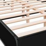vidaXL Cadre de lit noir 120x200 cm bois d'ingénierie et métal