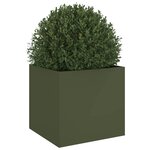 vidaXL Jardinière vert olive 49x47x46 cm acier laminé à froid