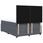vidaXL Sommier à lattes de lit et matelas Gris foncé 140x200cm Velours
