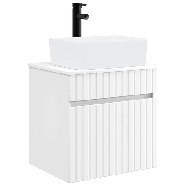 vidaXL Meuble de lavabo mural Blanc 49 x 41 x 63 cm Bois d'ingénierie