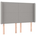 vidaXL Sommier à lattes de lit matelas LED Gris clair 140x200 cm Tissu