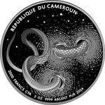 Pièce de monnaie en Argent 2000 Francs g 62.2 (2 oz) Millésime 2024 Herpeton SNAKE