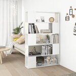 vidaXL Bibliothèque séparateur de pièce blanc brillant bois ingénierie