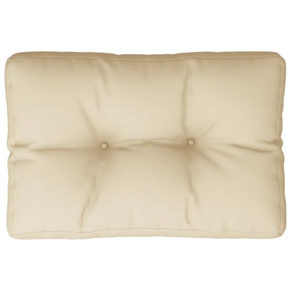 vidaXL Coussin de palette beige 50x40x12 cm tissu
