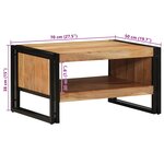 vidaXL Table basse 70x50x38 cm bois massif acacia