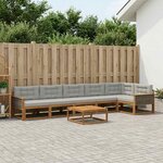vidaXL Ensemble de canapés d'extérieur 7 Pièces Naturel et Gris clair