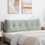 vidaXL Coussin de Dos Gris clair 160 x 24 x 50 cm Velours