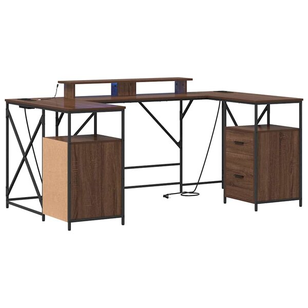 vidaXL Bureau Chêne brun 182 x 101 x 87 5 cm Bois d'ingénierie