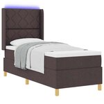 vidaXL Lit à ressorts avec matelas Marron 140 x 200 cm tissu