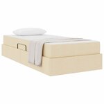 vidaXL Lit avec rangement et matelas Crème 90 x 200 cm Polyester