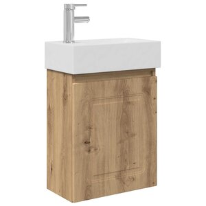 vidaXL Meuble de salle de bain avec robinet Chêne artisanal