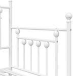vidaXL Cadre de lit de jour avec tête de lit Blanc 80 x 200 cm Acier