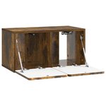 vidaXL Meuble TV mural 59 5 x 31 x 30 cm Chêne fumé Bois d'ingénierie