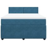 vidaXL Sommier à lattes de lit et matelas bleu 140x190 cm velours