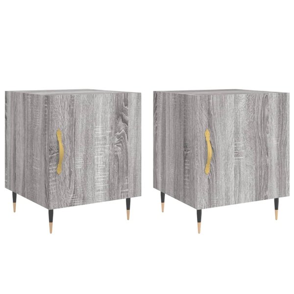 vidaXL Tables de chevet 2 Pièces sonoma gris 40x40x50cm bois d'ingénierie