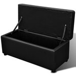 Lot de 3 banquettes gigogne banc coffre de rangement noir 115 cm 3002020