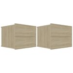 vidaXL Tables de chevet 2 Pièces Chêne sonoma 40x30x30 cm Bois ingénierie