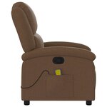 vidaXL Fauteuil de massage inclinable Marron Tissu