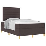 vidaXL Lit à ressorts avec matelas Marron foncé 120 x 200 cm tissu