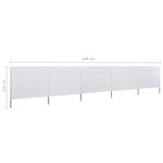 vidaXL Paravent 5 panneaux Tissu 600 x 80 cm Blanc sable