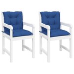 vidaXL Coussins de chaise de jardin à dossier bas lot de 2 bleu royal
