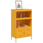 vidaXL Buffet haut jaune moutarde 68x39x113 cm acier
