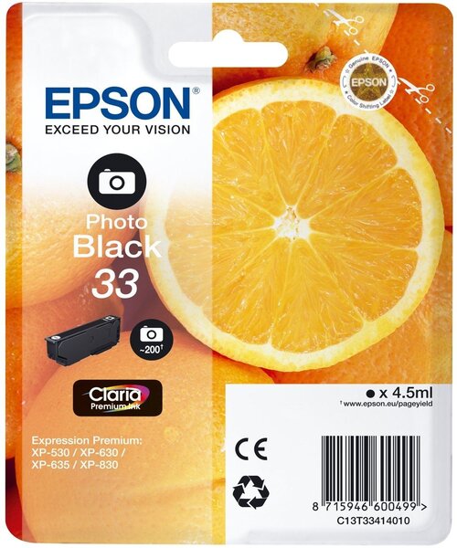 Cartouche d'encre epson orange t33 (noir photo)