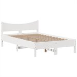 vidaXL Cadre de lit sans matelas blanc 135x190 cm bois de pin massif