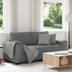 vidaXL Canapé à 2 places gris foncé 140 cm tissu