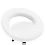 vidaXL Chaise de travail roulante Blanc Similicuir