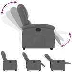 vidaXL Fauteuil inclinable électrique gris foncé tissu