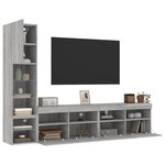 vidaXL Unités murales TV avec LED 4 Pièces gris sonoma bois d'ingénierie