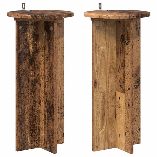 vidaXL Support de Plante 2 Pièces Bois ancien 29 5 x 29 5 x 60 cm
