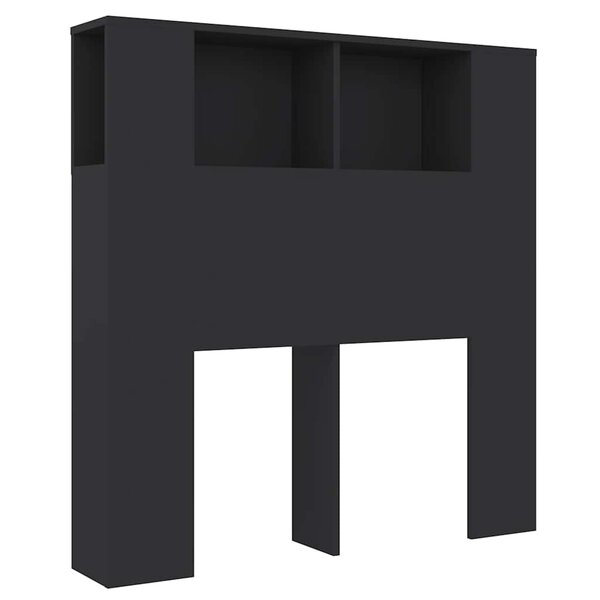 vidaXL Armoire de tête de lit Noir 100x18 5x104 5 cm