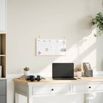 vidaXL Tableau blanc magnétique avec cadre bois de pin massif 60x30 cm