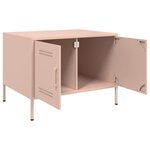 vidaXL Table basse rose 68x50x50 5 cm acier laminé à froid