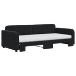 vidaXL Lit de jour avec gigogne et matelas noir 90x200 cm velours