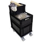 Pack and Move - Lot 4 Bacs Gerbables - Charge 20 kg - 40 x 30 x 22 cm - Stockage Rangement Outils Bricolage - Résistant - Réutilisable - 20L