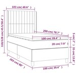 vidaXL Sommier à lattes de lit avec matelas Gris foncé 100x200cm Tissu