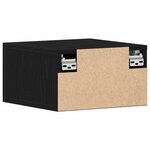 vidaXL Cabinet de chevet mural avec tiroir Chêne noir 35 x 35 x 20 cm