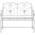 vidaXL Banc Blanc Métal 104 x 54 x 93 cm Durable Banc d'extérieur