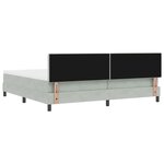 Lit à ressorts vidaXL avec matelas et lumière LED Gris clair 200x200 cm Velours