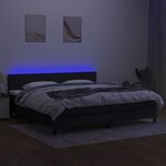 vidaXL Sommier à lattes de lit et matelas et LED Noir 200x200 cm Tissu