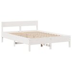 vidaXL Cadre de lit sans matelas blanc 135x190 cm bois de pin massif